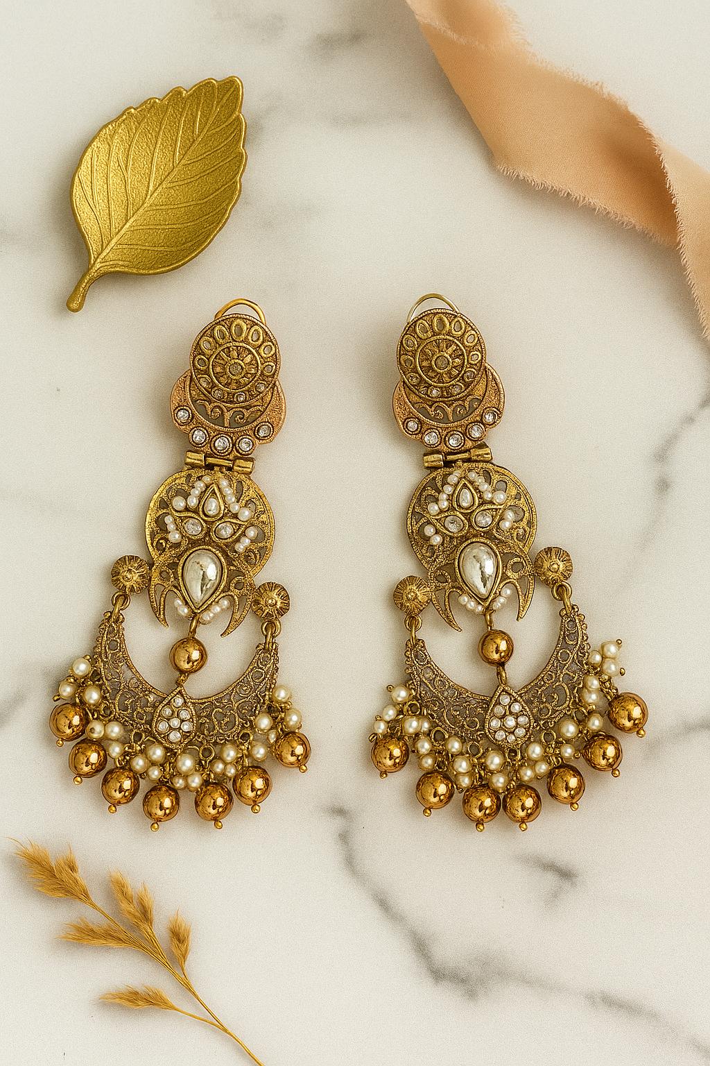 Ivory Antique Long Danglers