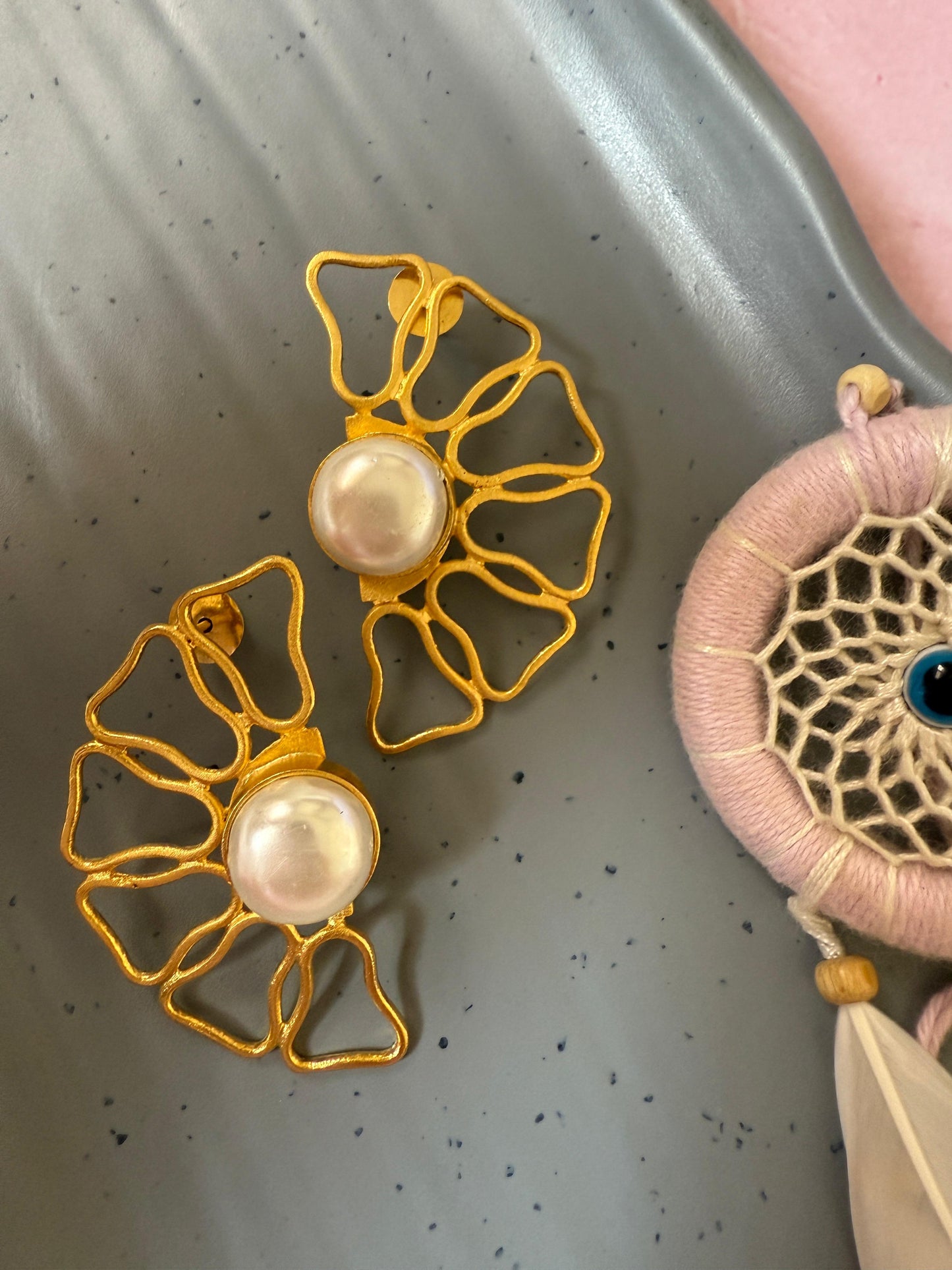 Half Floral Studs