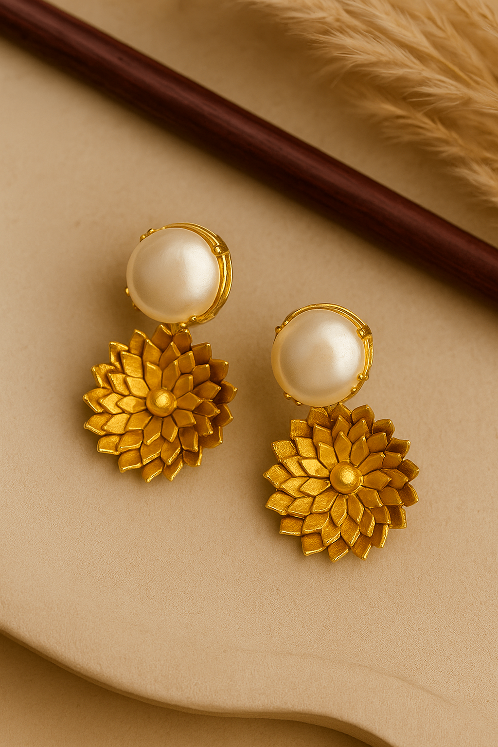 Floral Pearl Studs