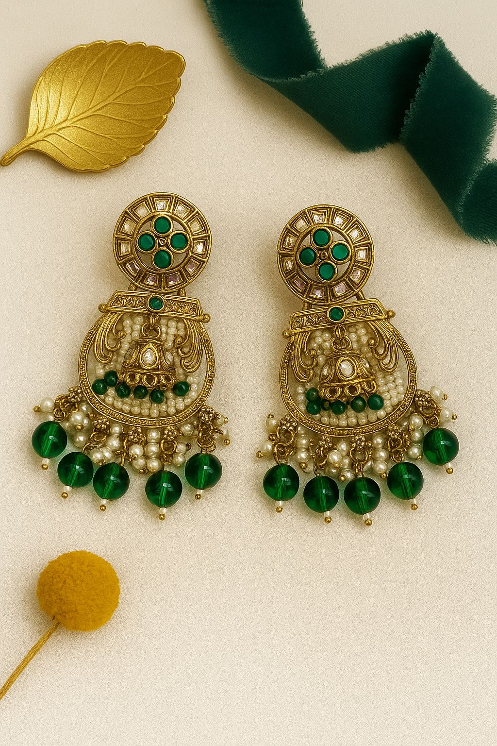 Green Sehra Danglers