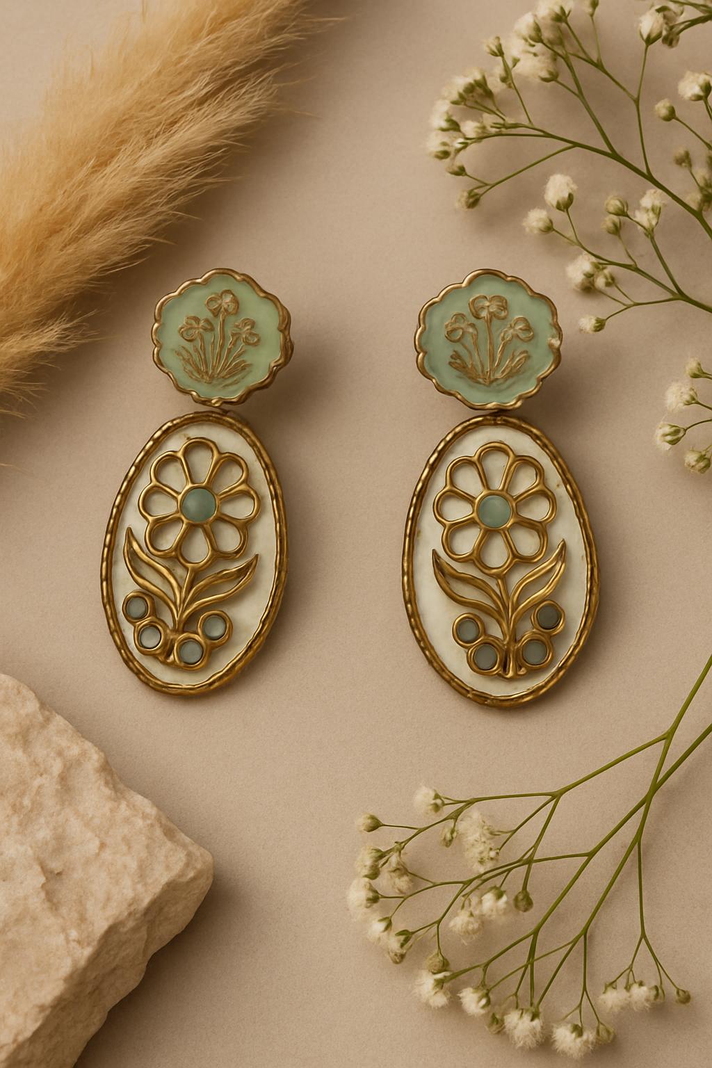 Mint Heeral Danglers