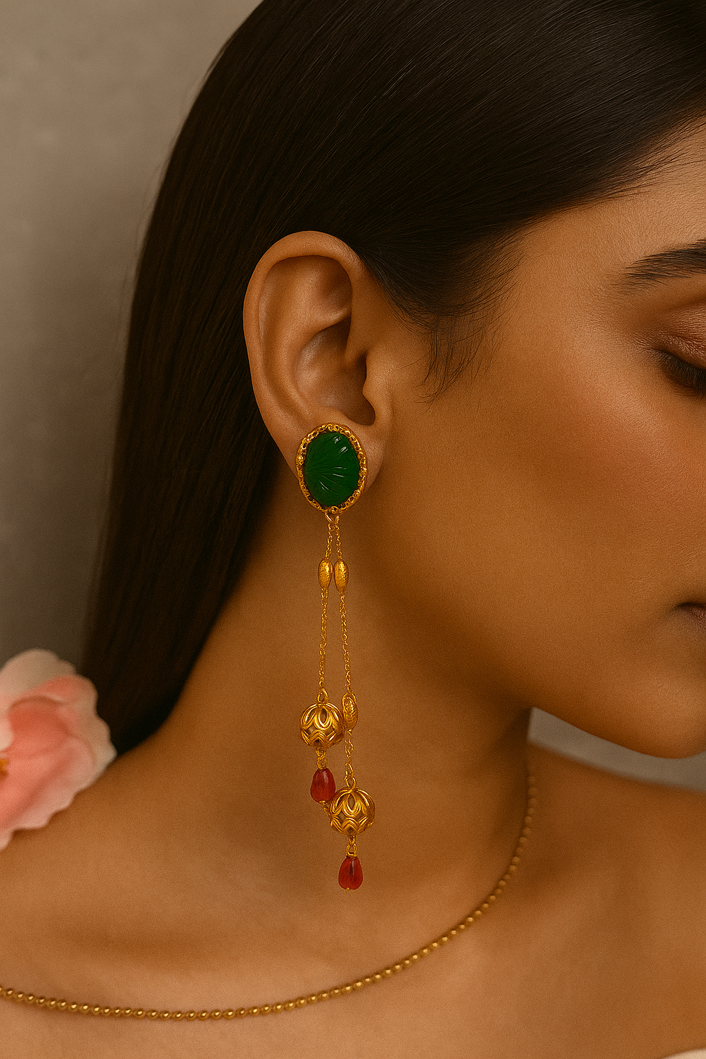 Green Keerti Danglers