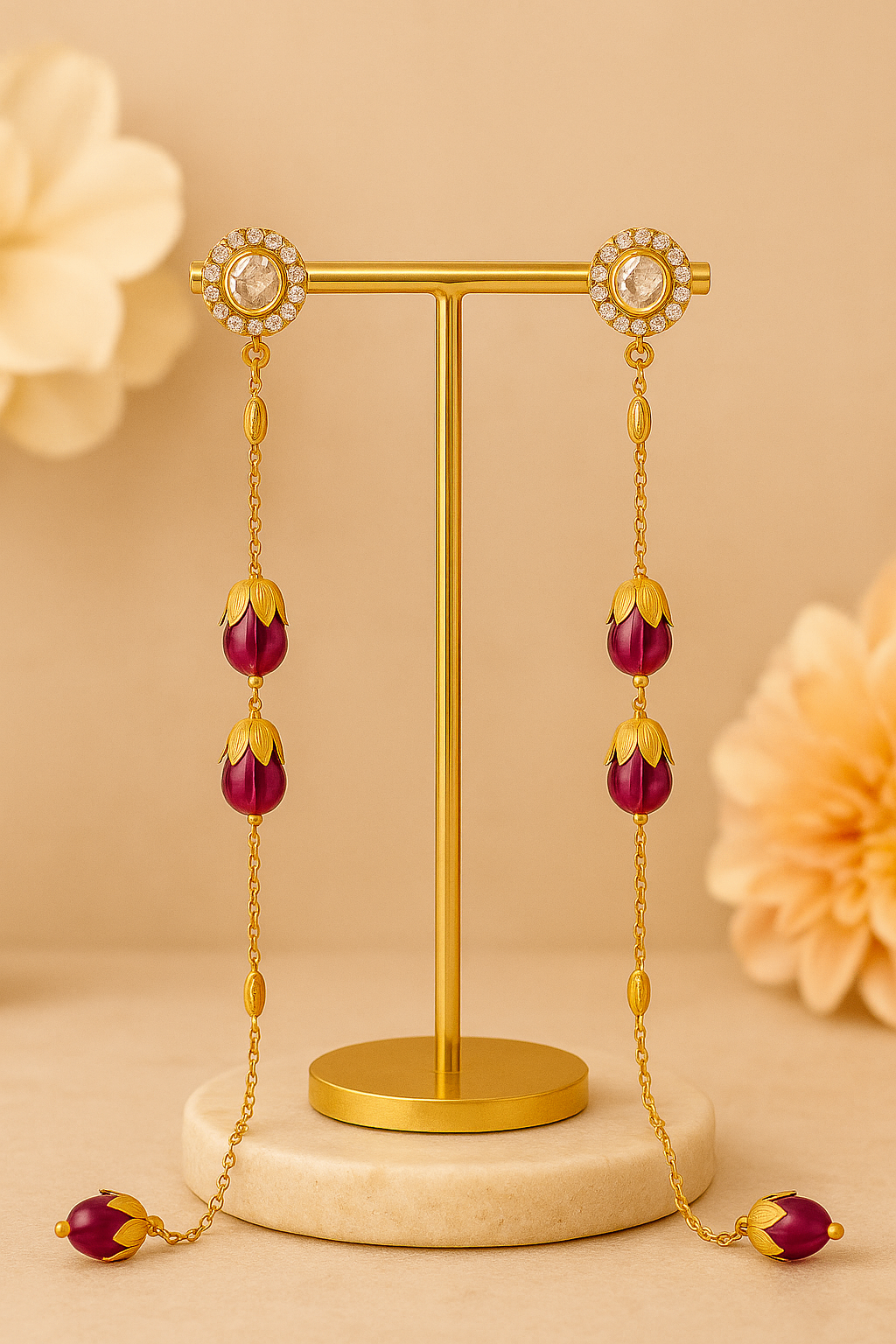 Pink Maahi Danglers