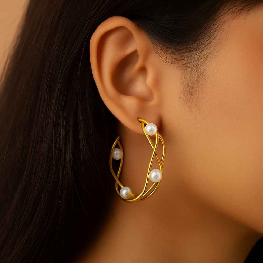 Entangled Pearl Hoops