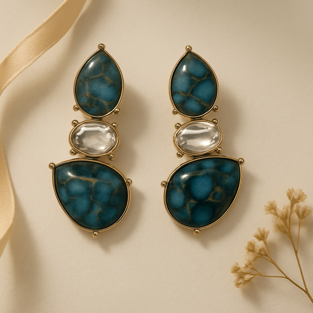 Blue Shaded Stone Danglers