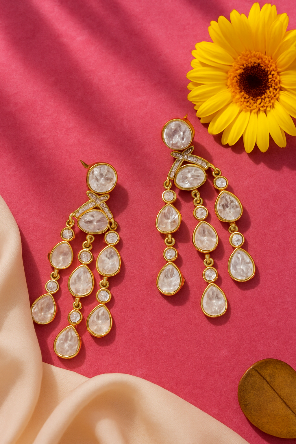 Moissanite Diya Danglers