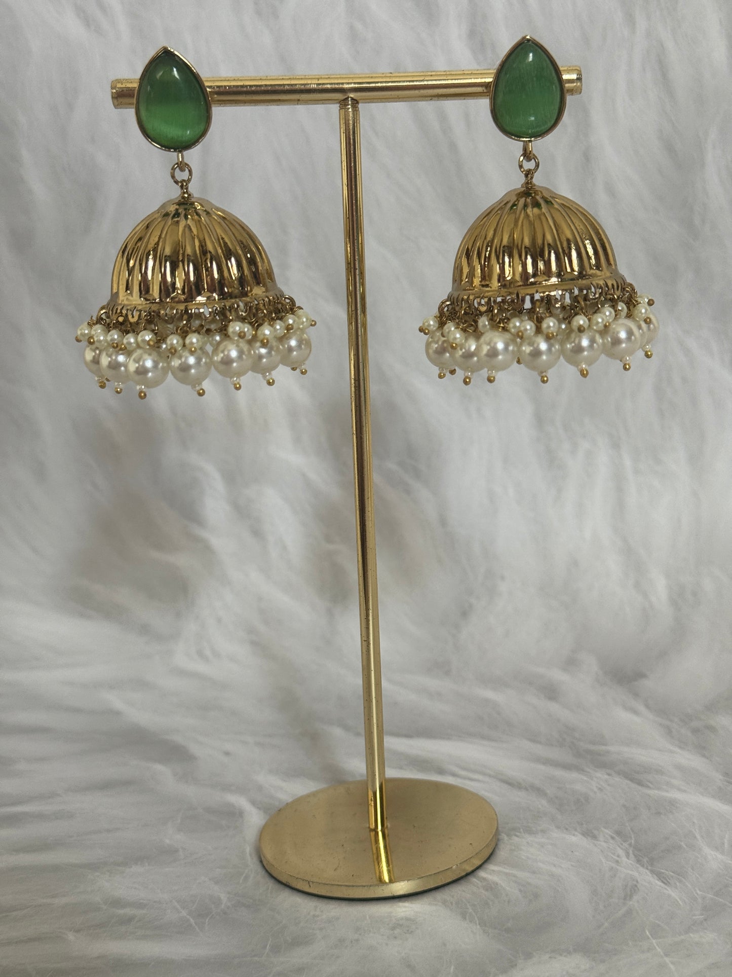 Green Naaz Jhumkis