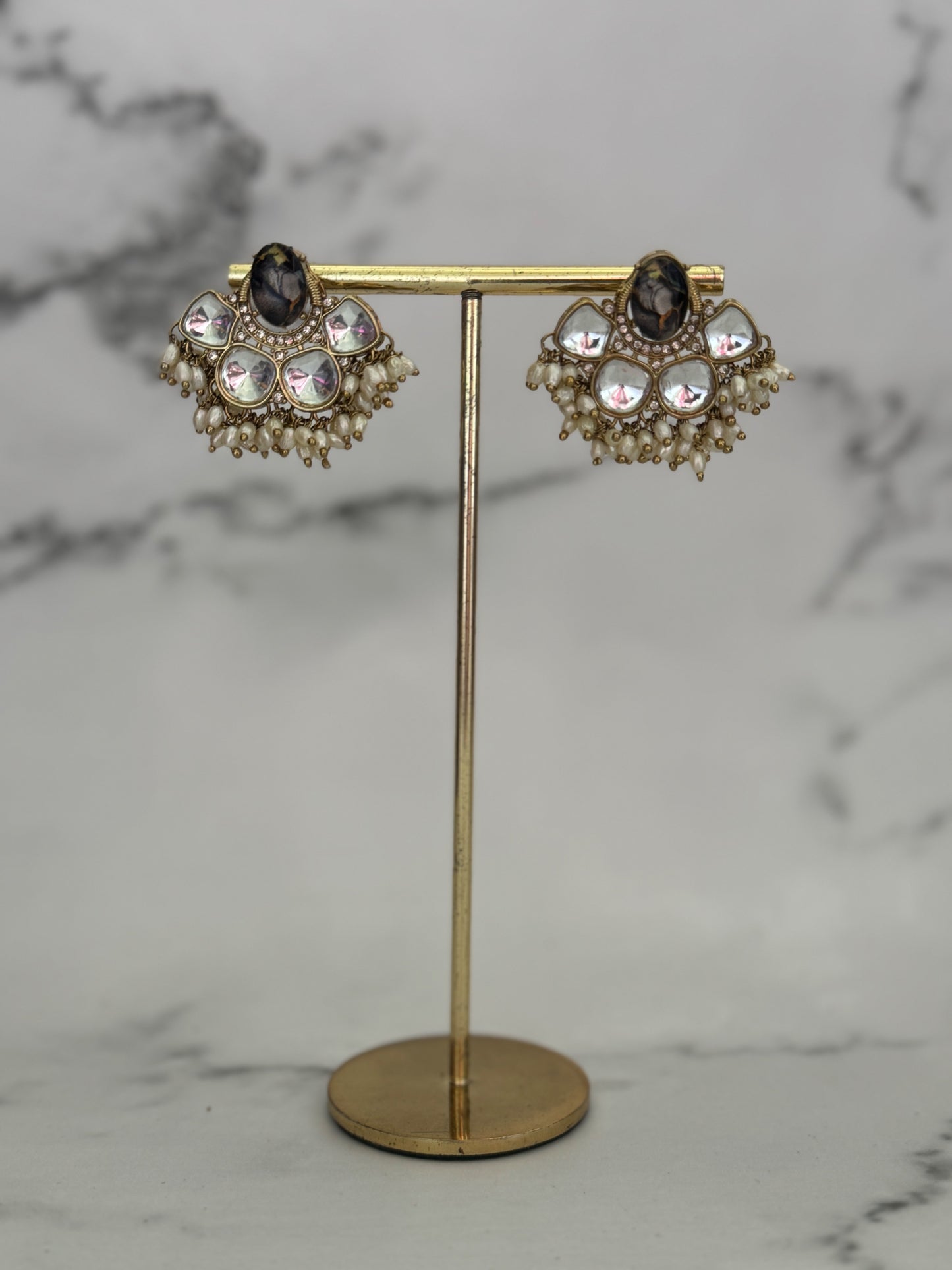 Black Misha Stone Danglers