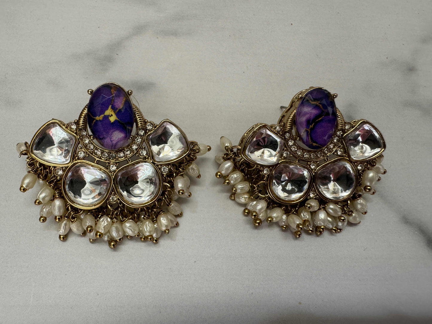 Purple Misha Stone Danglers