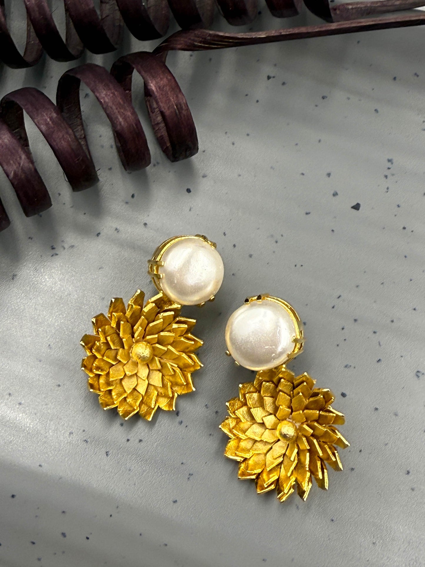 Floral Pearl Studs