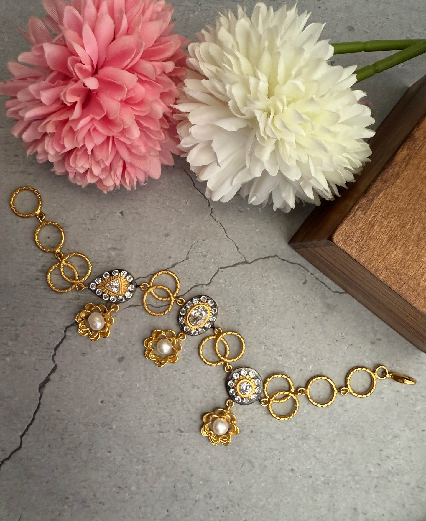 Black Stone Charms Bracelet