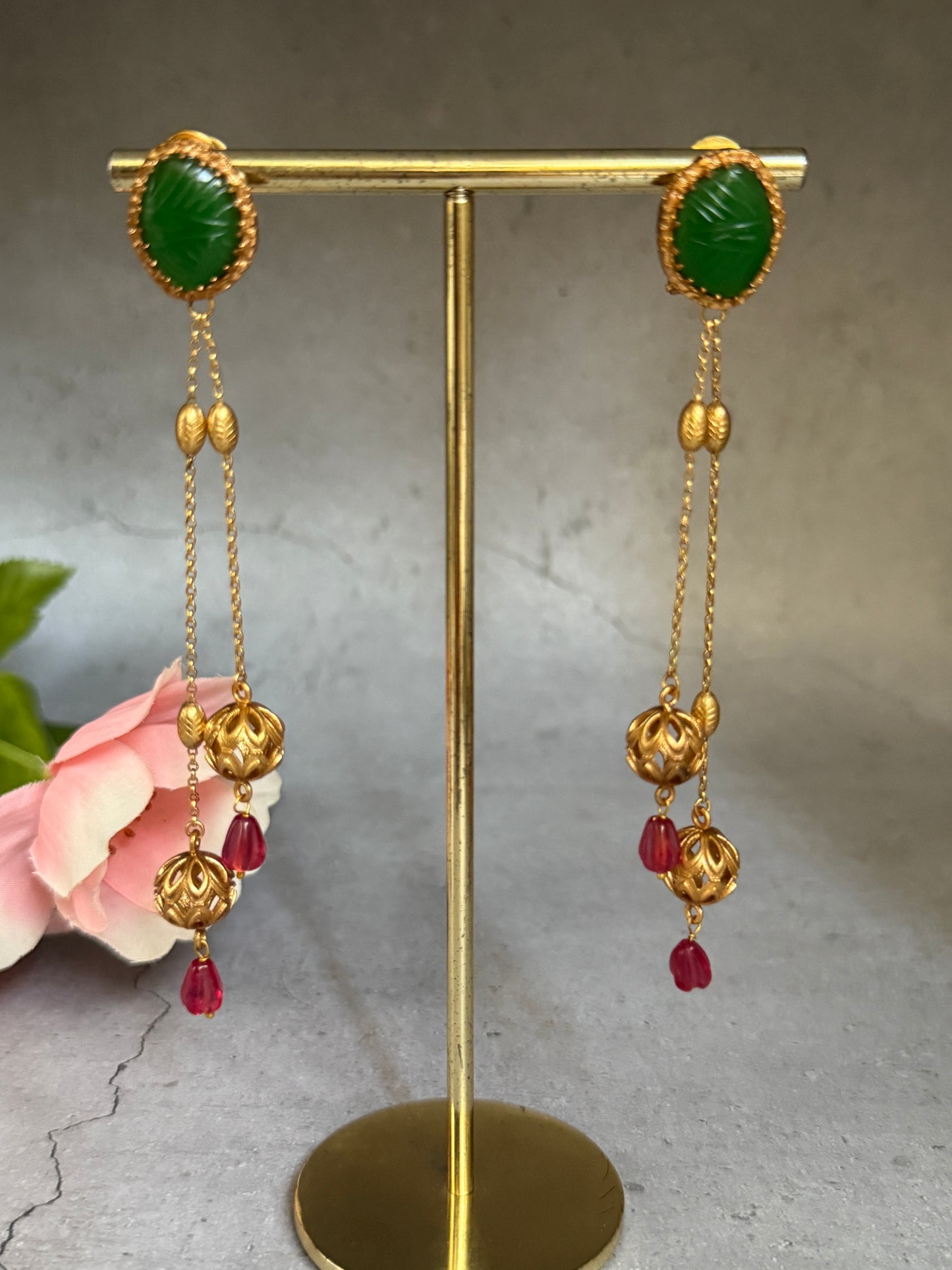 Green Keerti Danglers