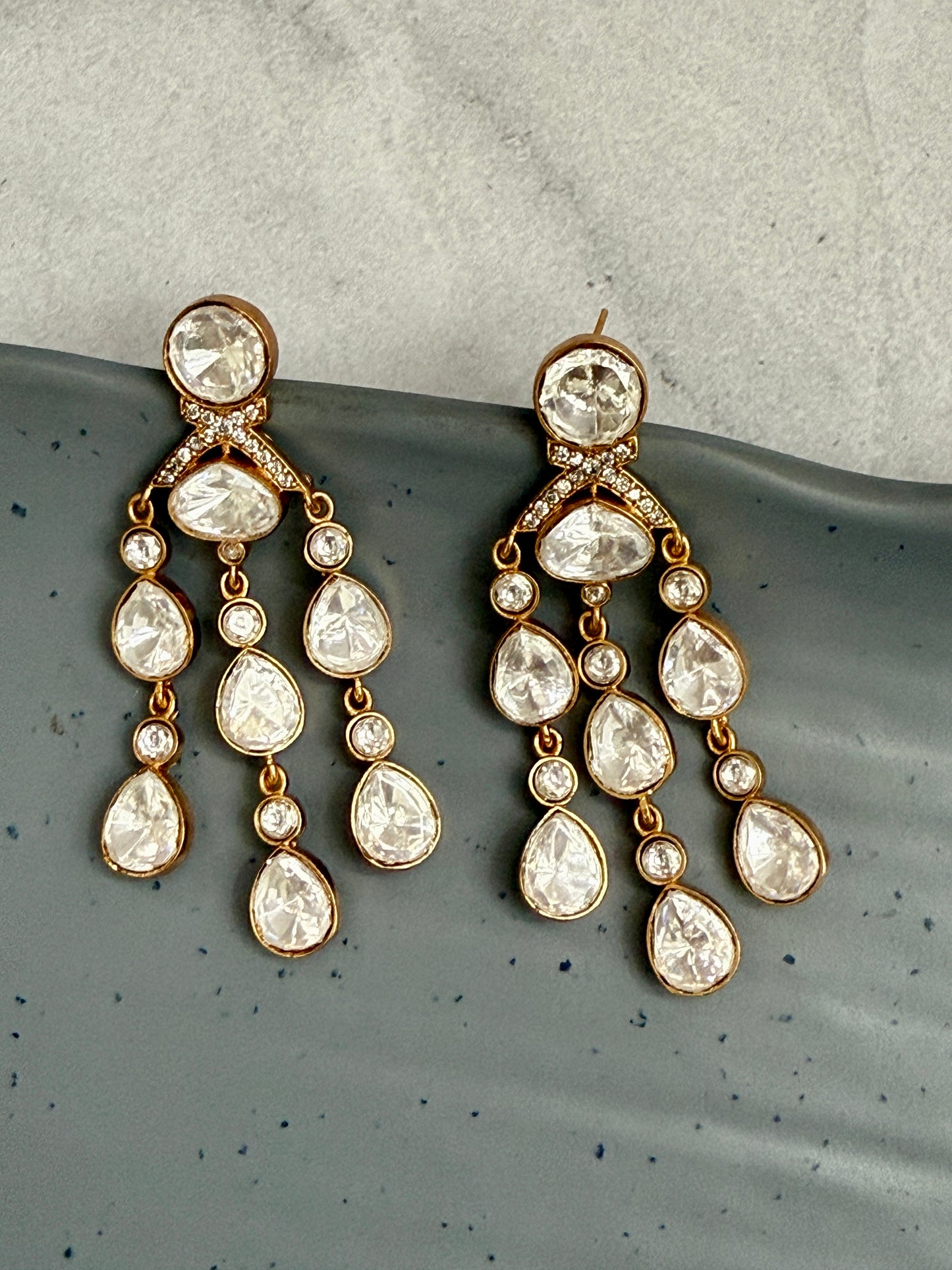 Moissanite Diya Danglers