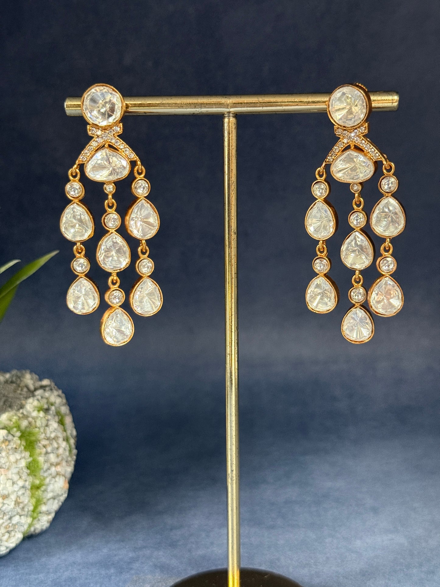 Moissanite Diya Danglers