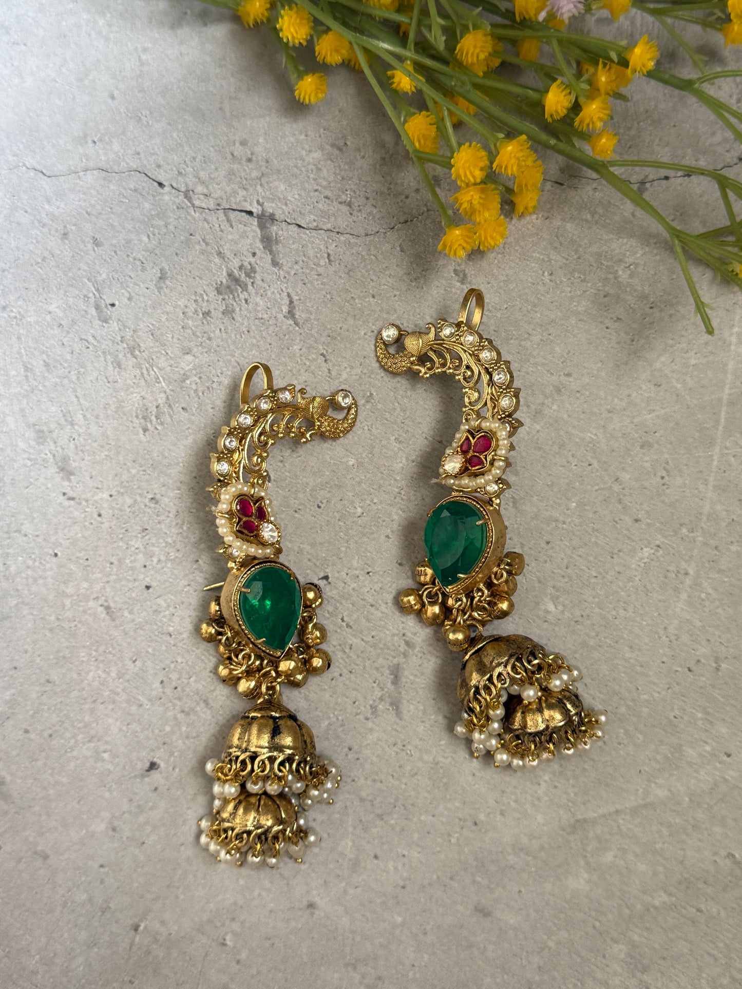 Maanya Earcuff Jhumkis