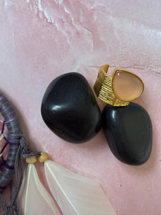 Pink Stone Drop Ring