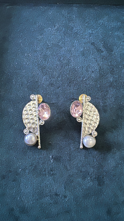 Silver Ira Crystal Studs