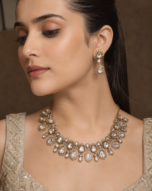 Vedika Moissanite Neckline Set