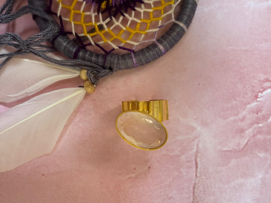 Pink Stone Oval Ring