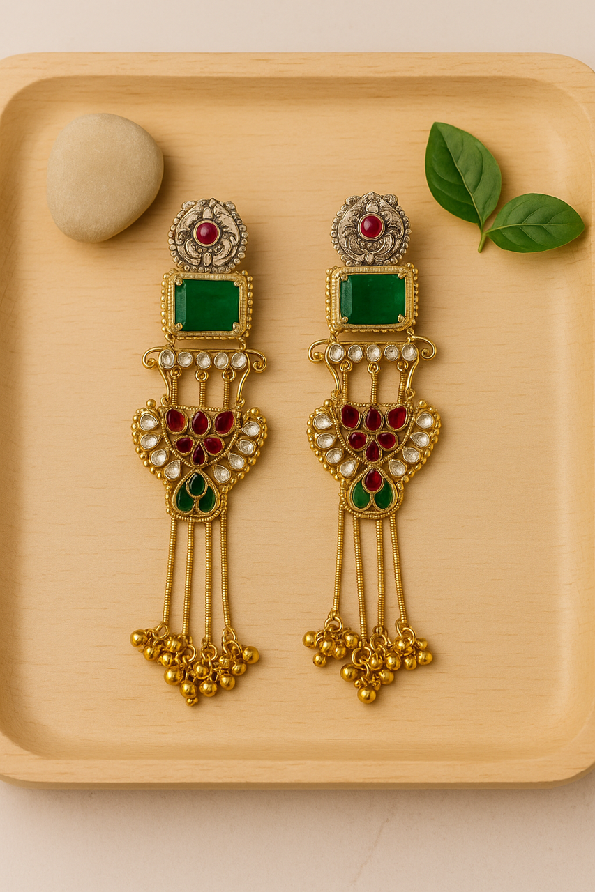 Green Shona Danglers