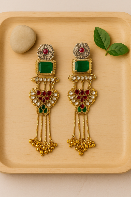 Green Shona Danglers