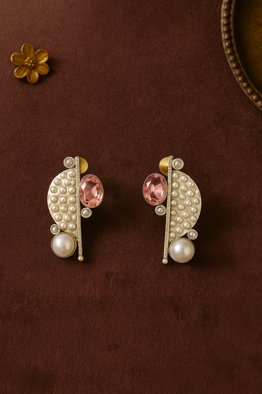 Silver Ira Crystal Studs