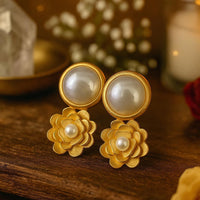 Mini Floral Pearl Studs