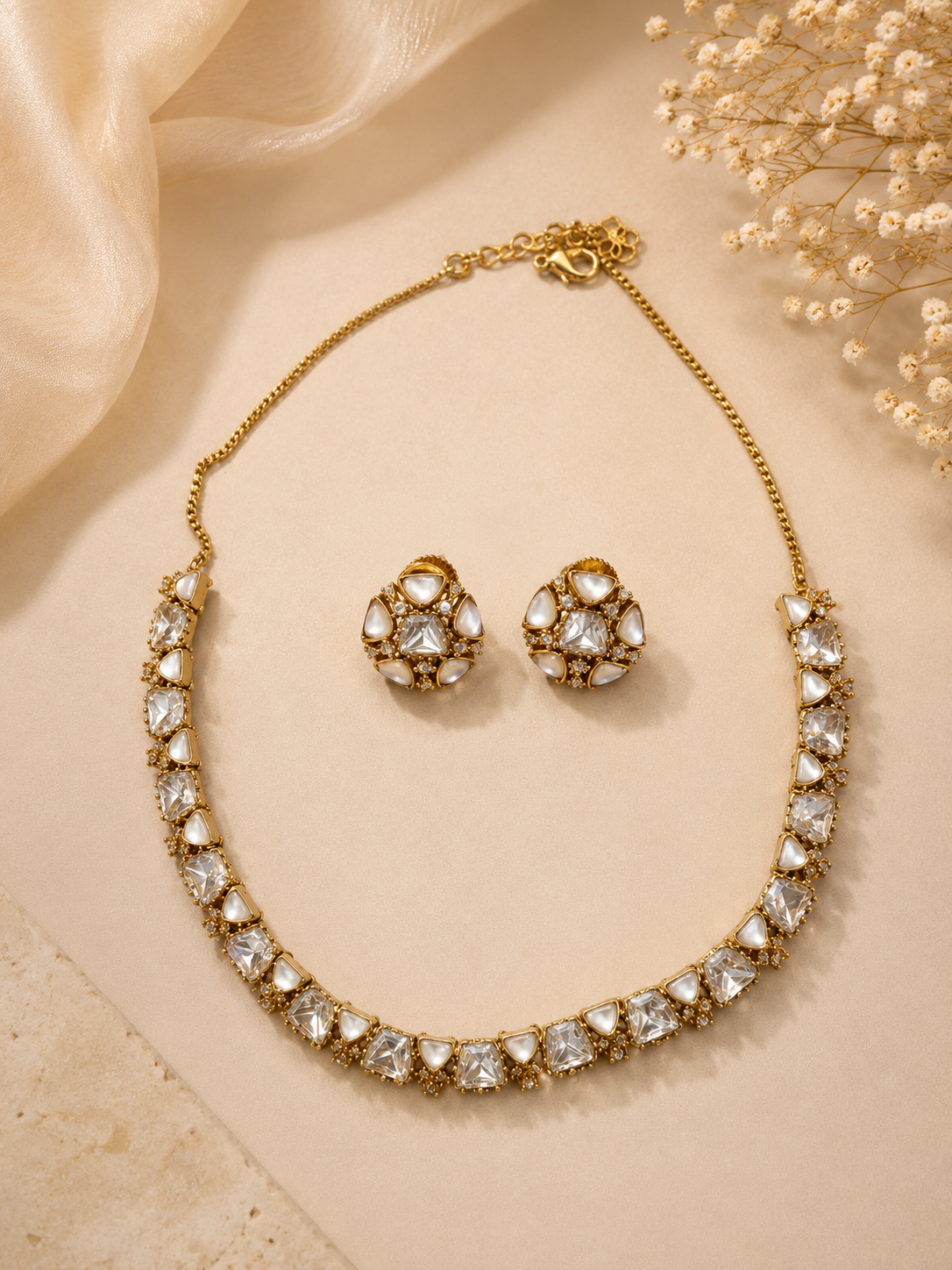 Meesha MOP Neckline Set