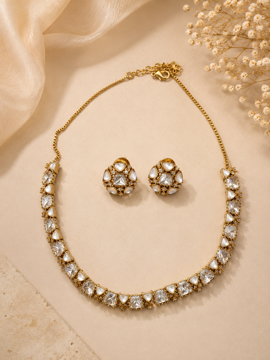 Meesha MOP Neckline Set