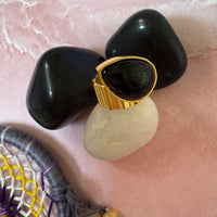 Black Stone Drop Ring