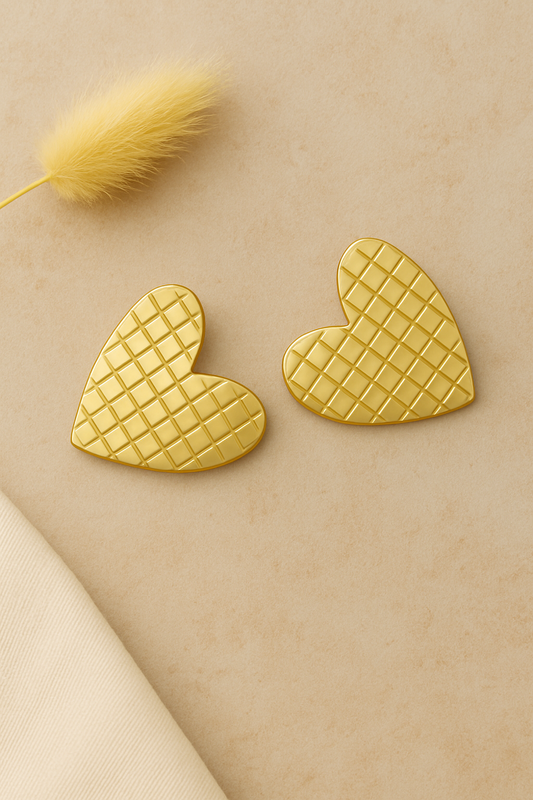 Textured Heart Studs