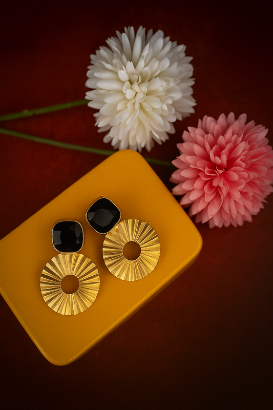 Black Charkha Studs