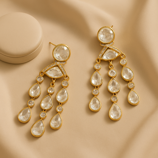 Moissanite Diya Danglers