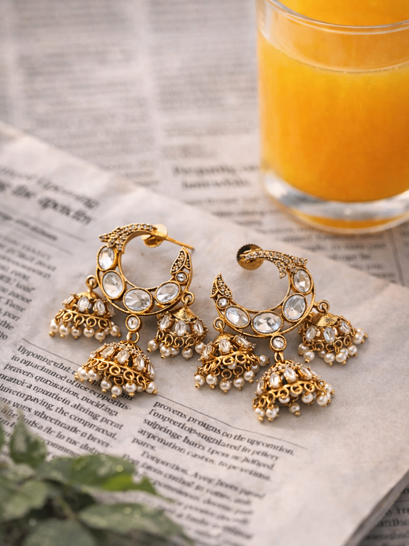 Natasha Triple Jhumkis