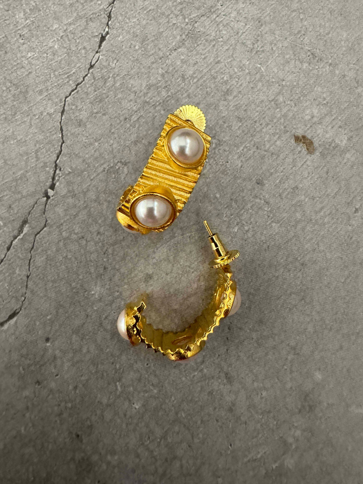 Striped Pearl Hoops