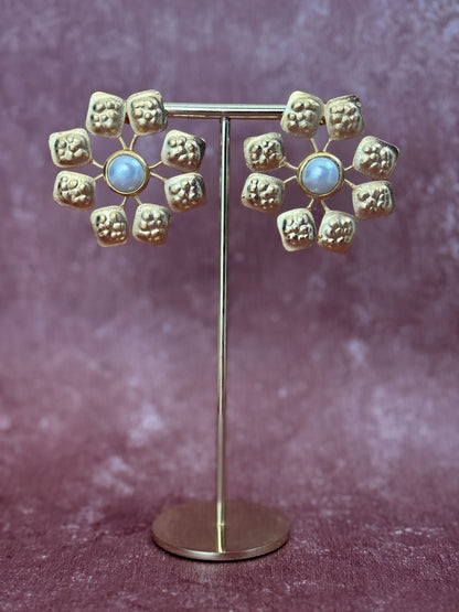 Multi Square Floral Studs