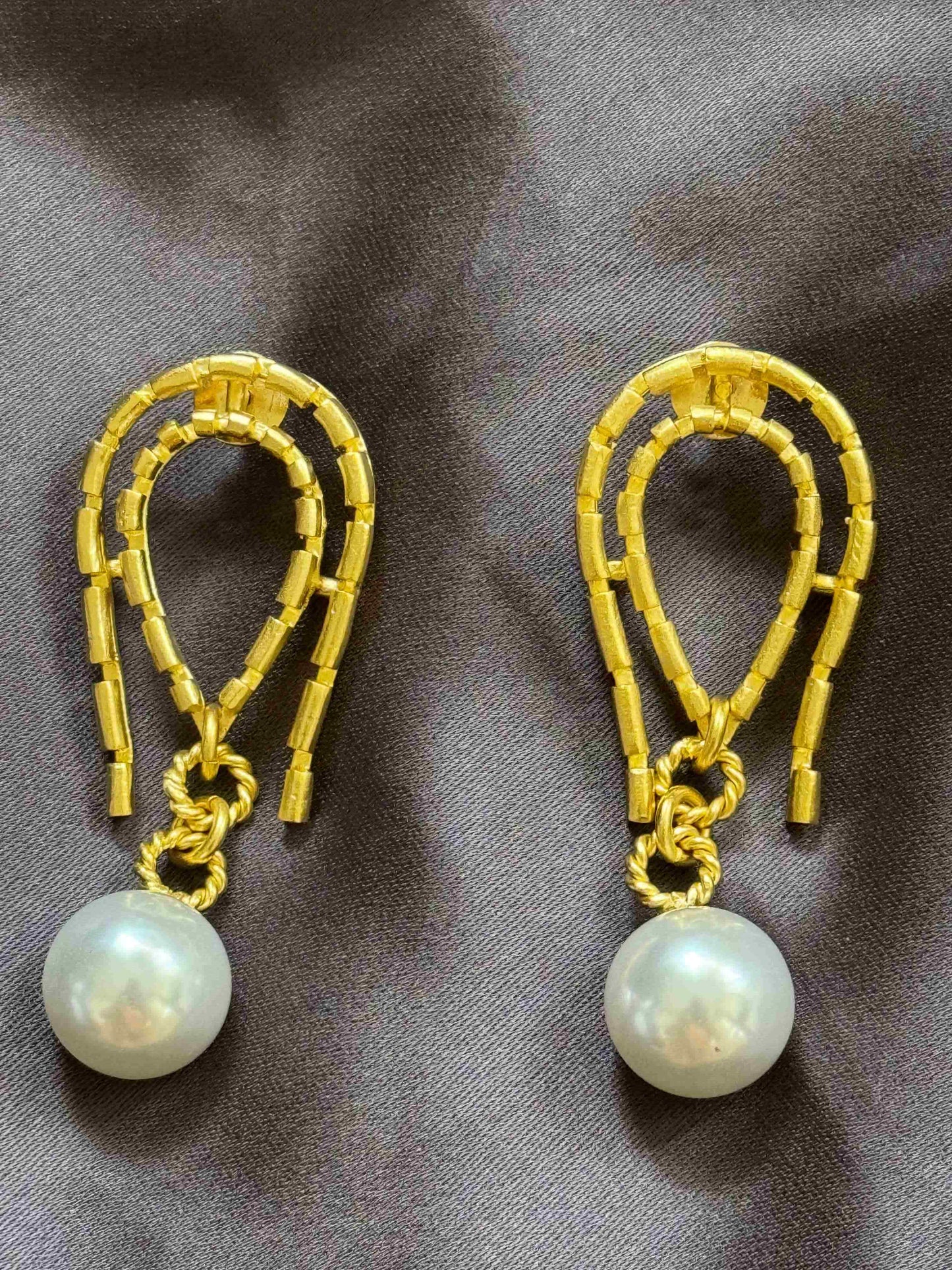Textured Pearl Drop Studs