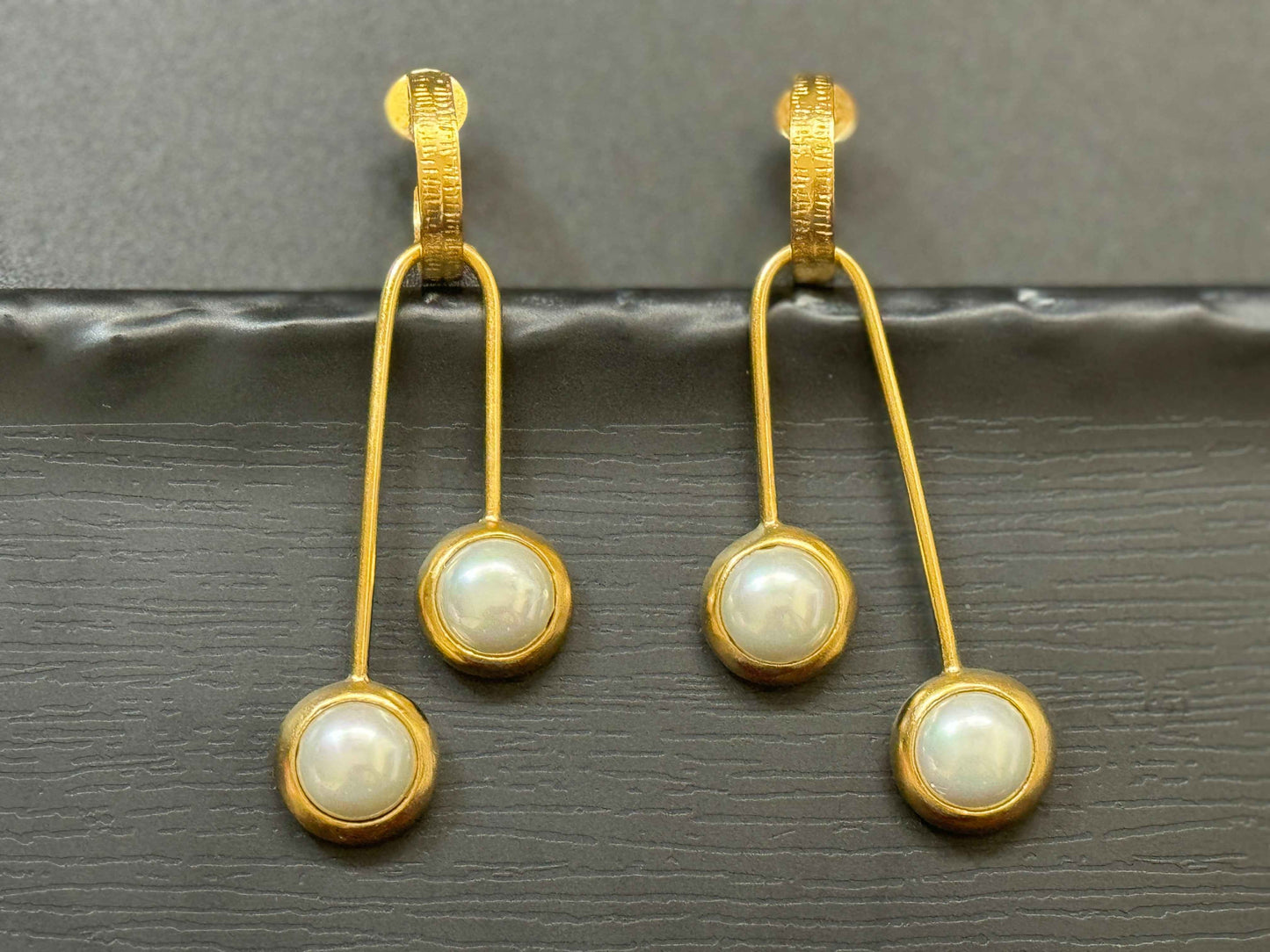 U-Shaped Pearl Danglers