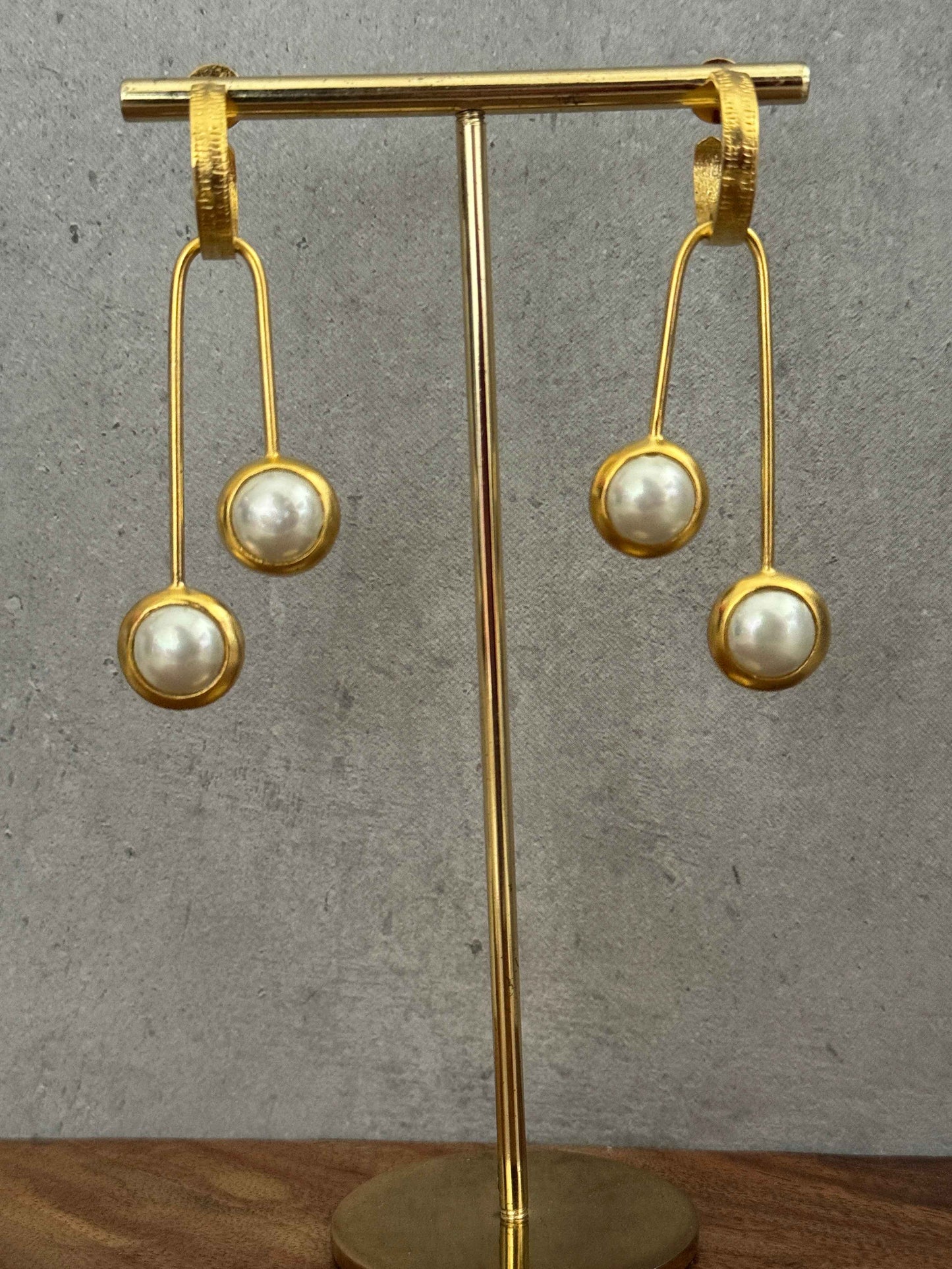 U-Shaped Pearl Danglers
