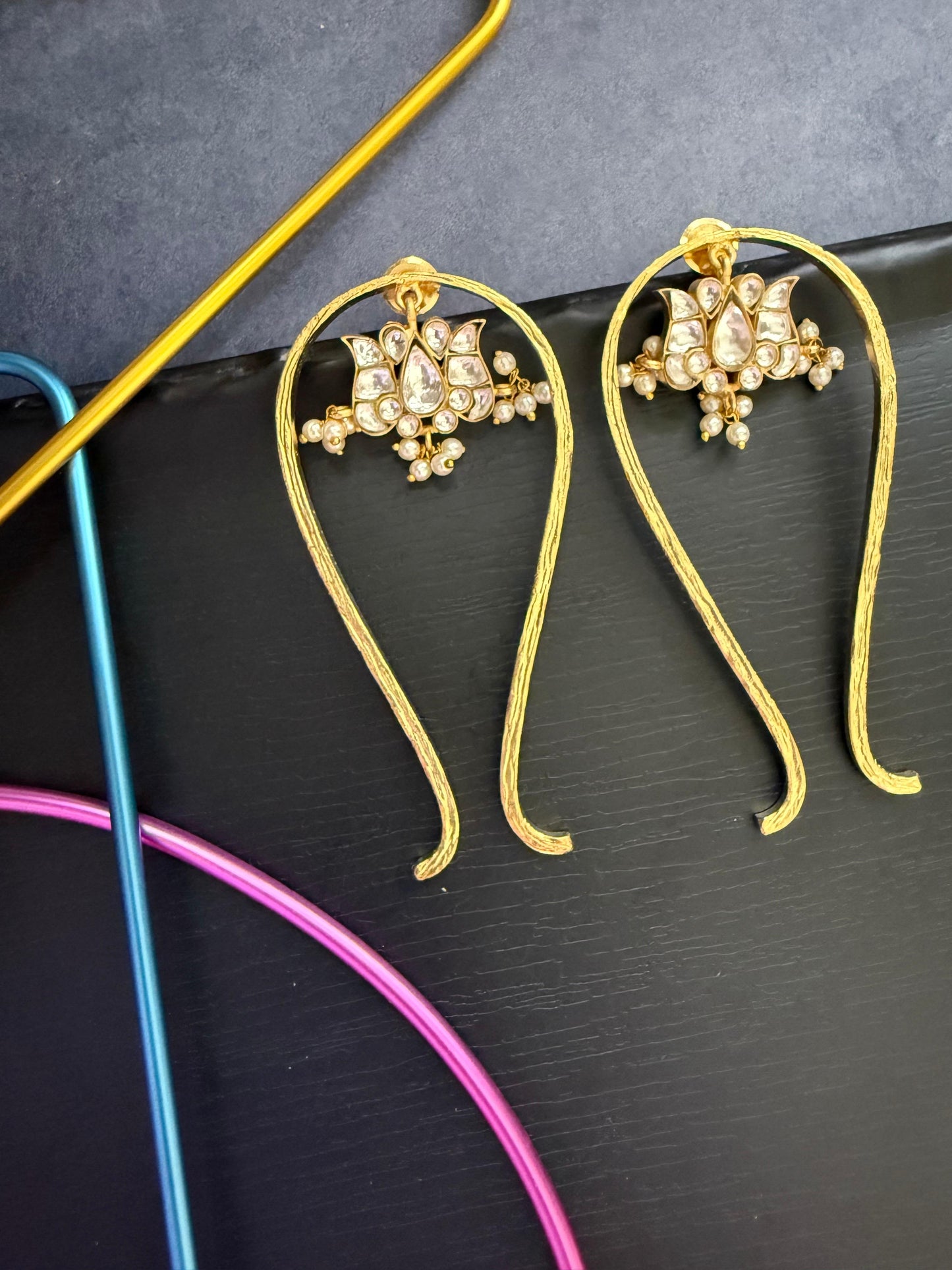 Lotus Kundan Danglers