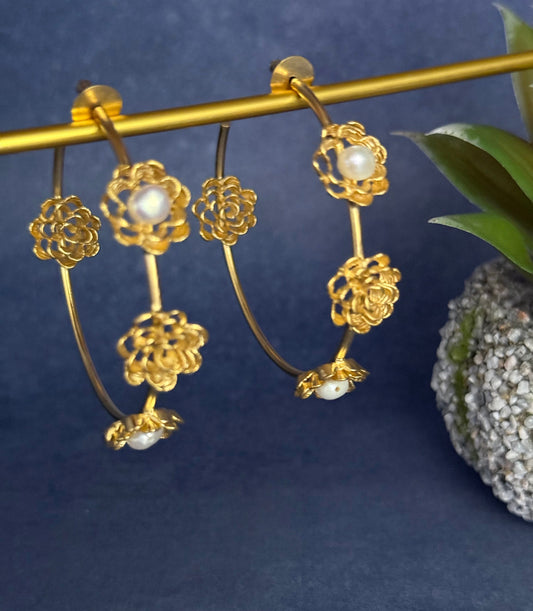 Floral Statement Hoops