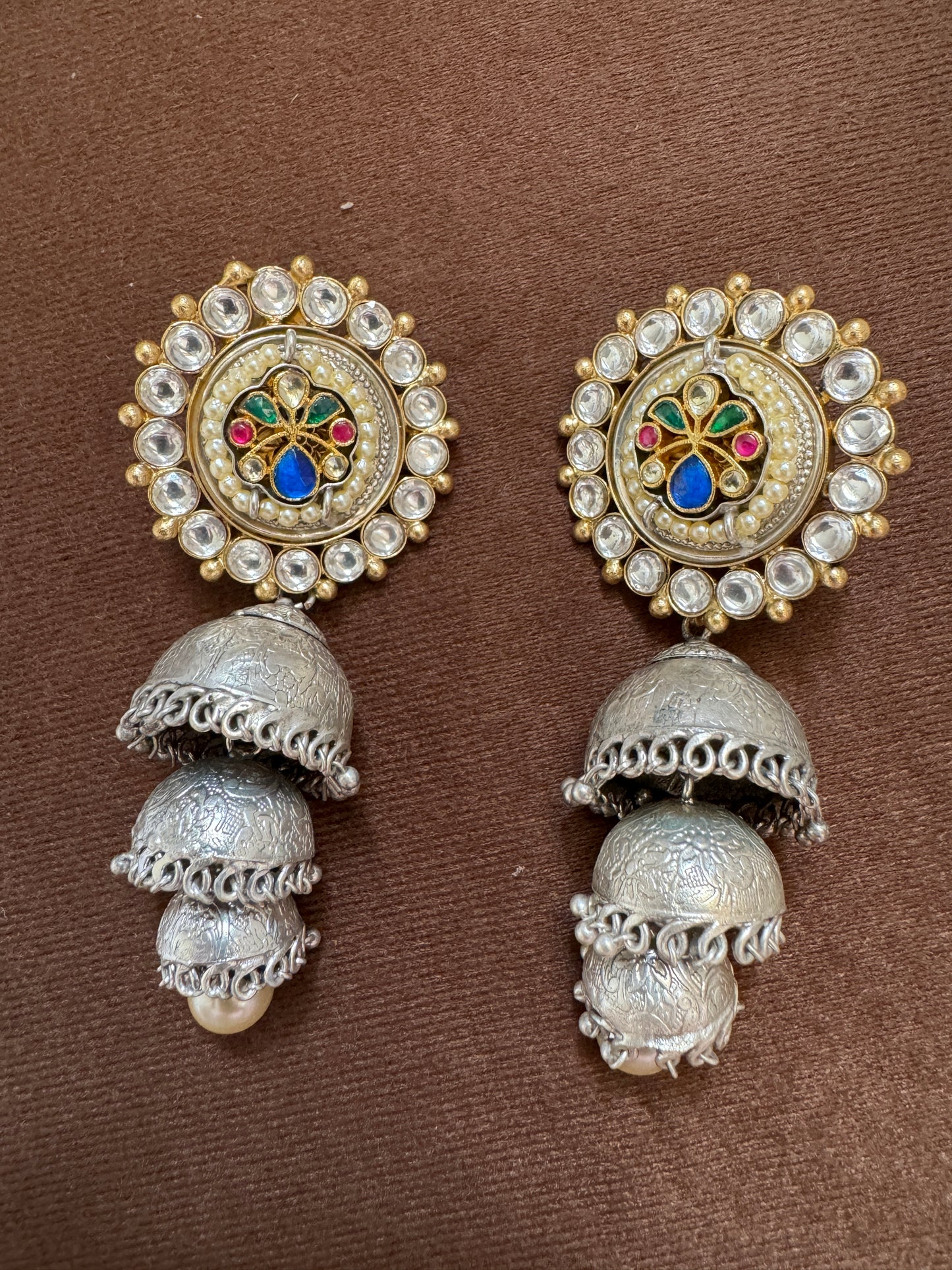 Ramya Silver Jhumkis