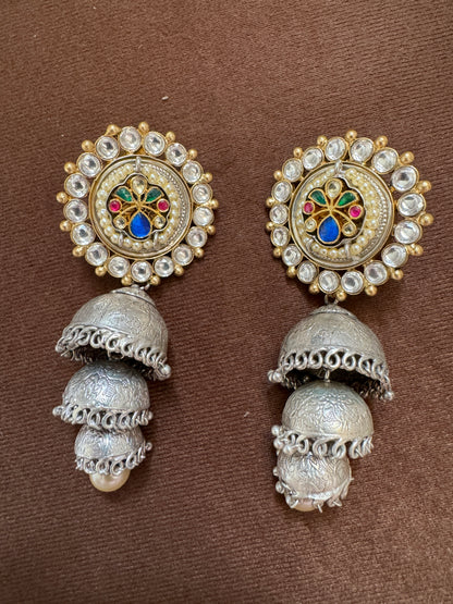Ramya Silver Jhumkis