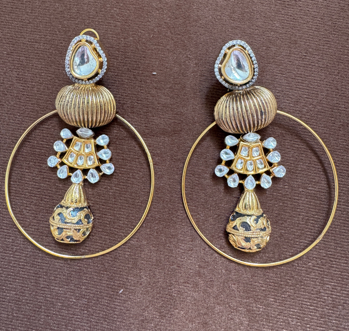 Moissanite Textured Ring Danglers
