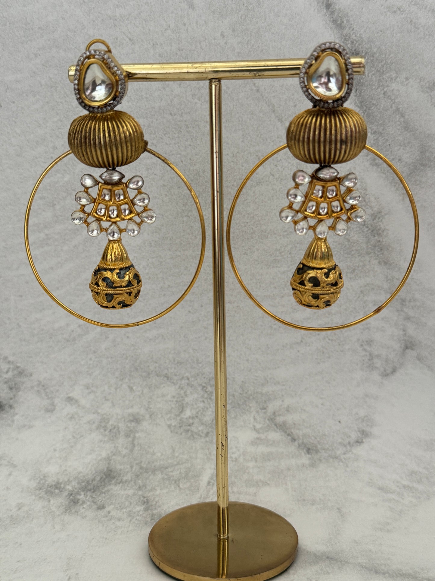 Moissanite Textured Ring Danglers