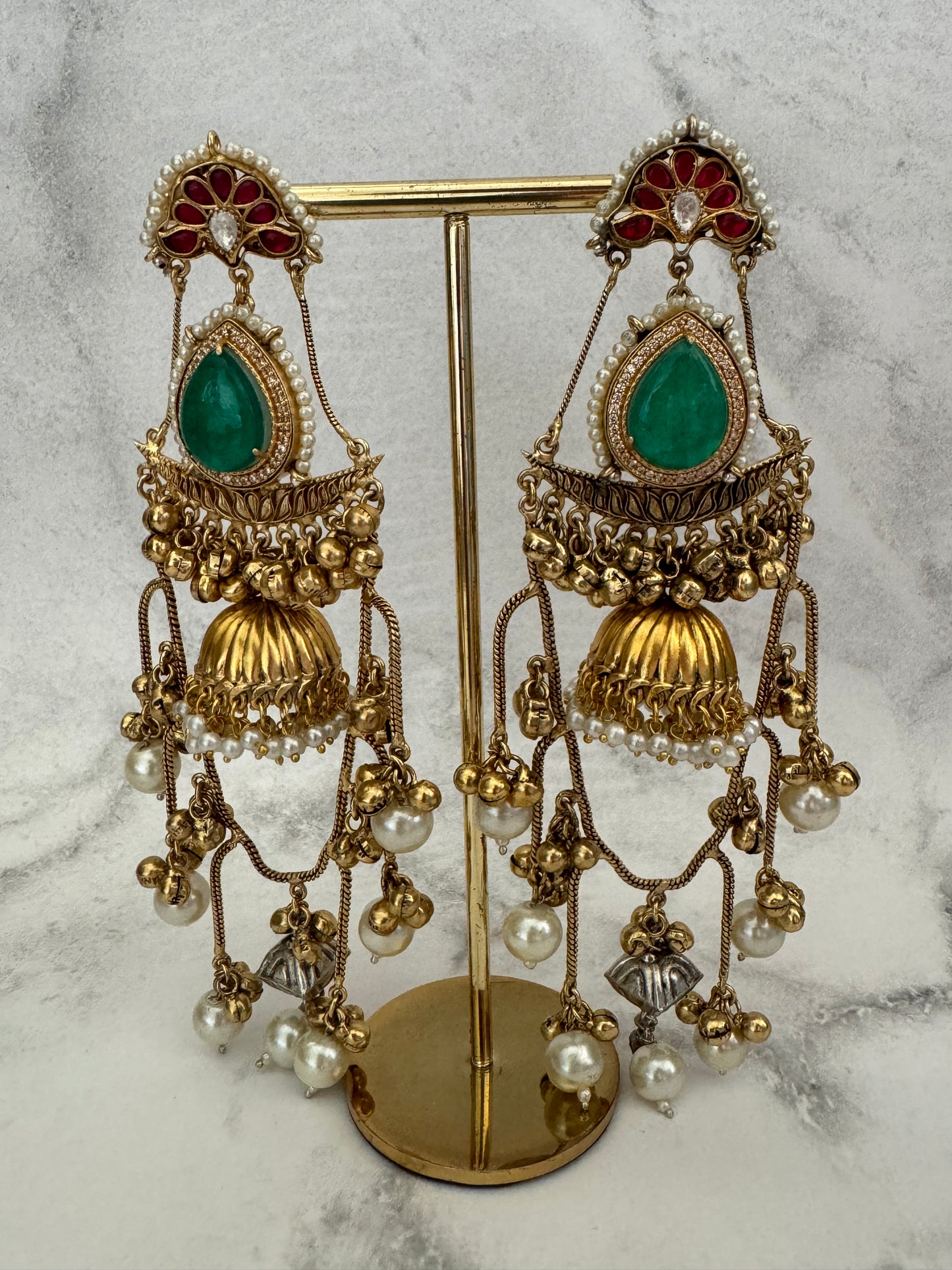 Green Amaira Statement Jhumkis