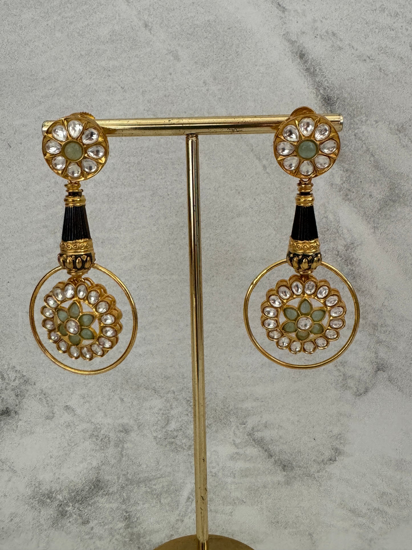 Moissanite Floral Danglers