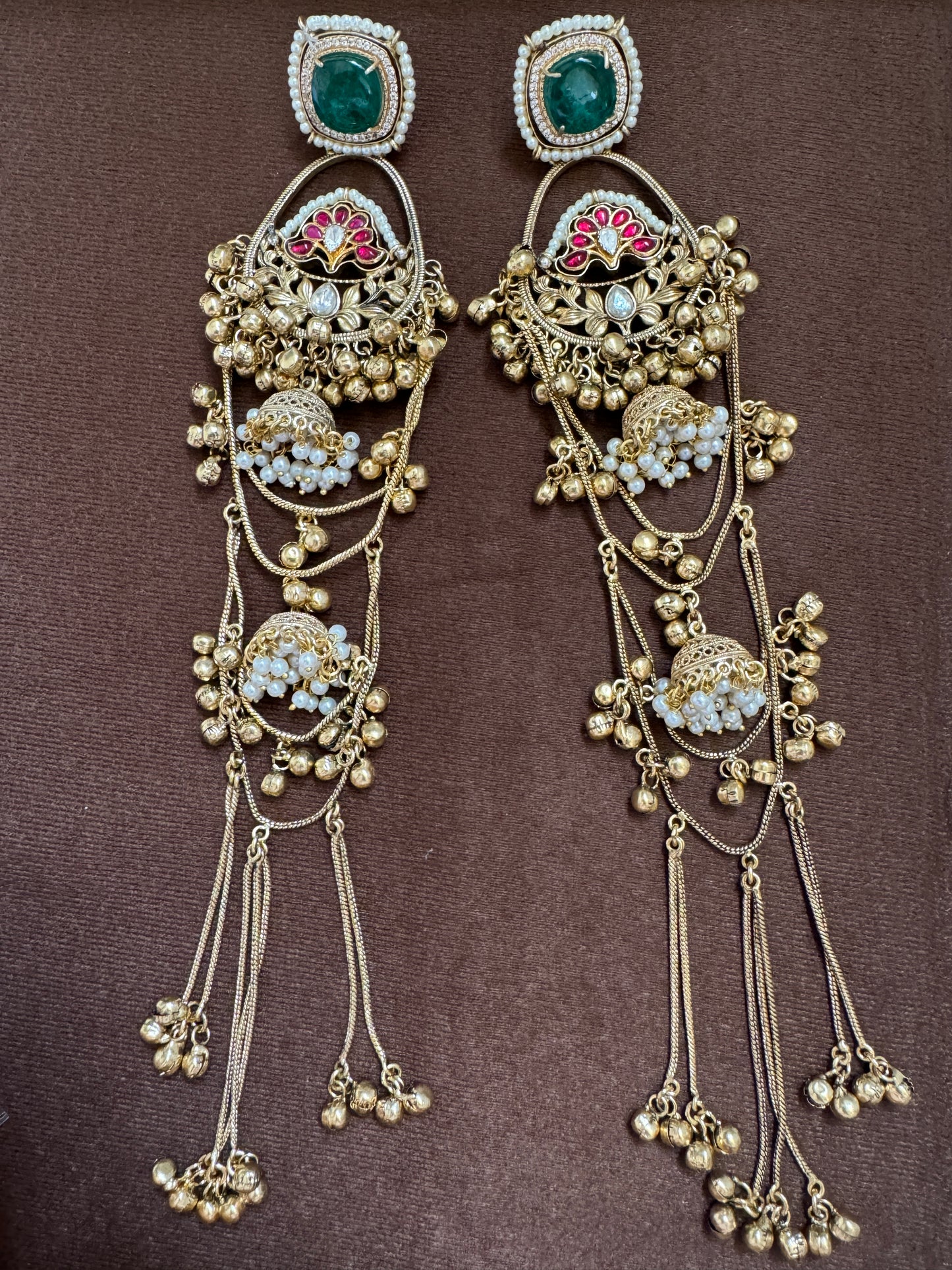 Green Aaraadhya Statement Jhumkis