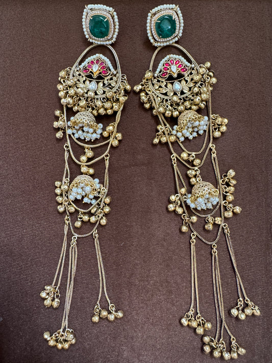 Green Aaraadhya Statement Jhumkis