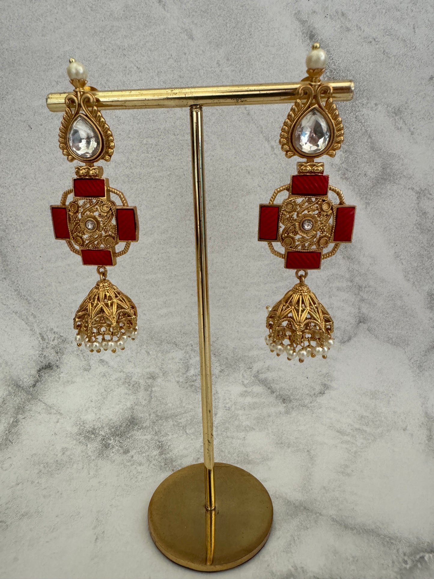 Ruby Long Jhumkis